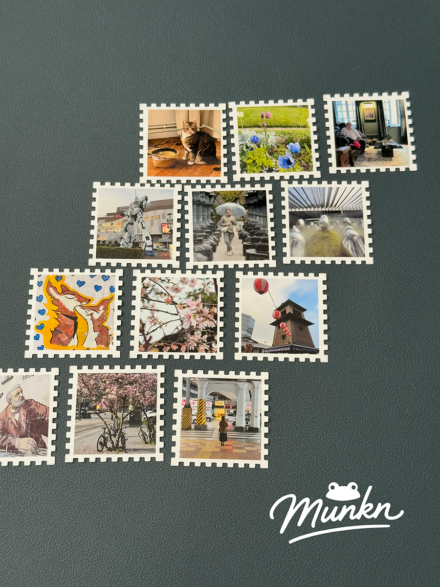 Plantilla Canva para Foto Estampillas Cuadradas 4x6 (3.8 × 3.8 cm)